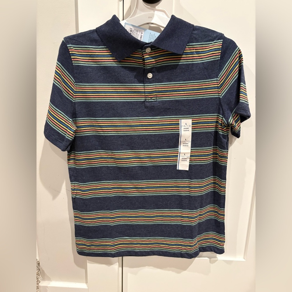 Cat & Jack Striped Polo with Multicolor Accents